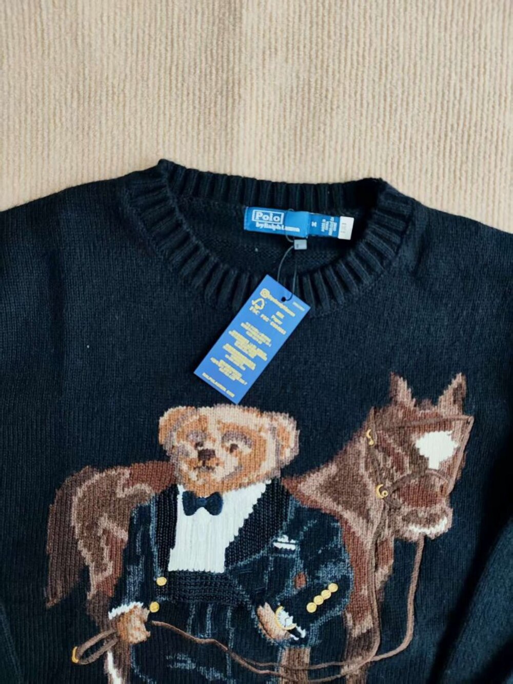 🐻 Polo Ralph Lauren Tuxedo Bear Horse Crewneck Sweater - Picture 5 of 7